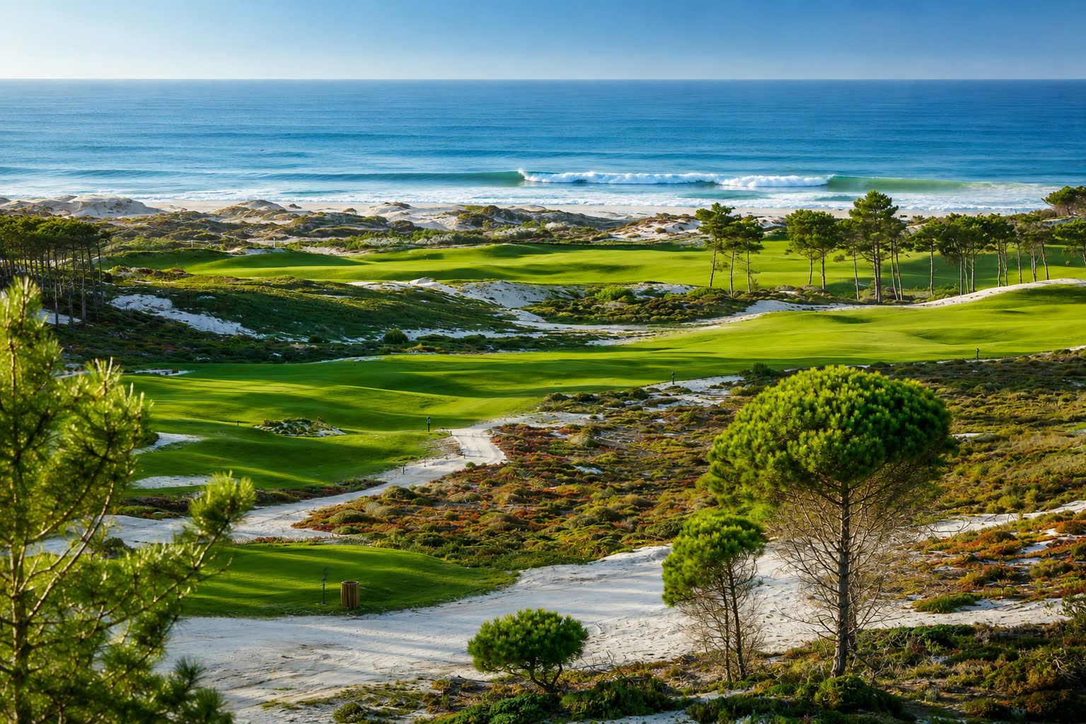 Links fairways running down to the Atlantic on the Portuguese Silver Coast